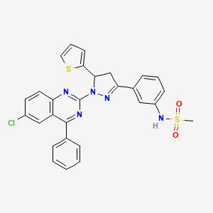 N-(3-(1-(6-chloro-4-phenylquinazolin-2-yl)-5-(thiophen-2-yl)-4,5-dihydro-1H-pyrazol-3-yl)phenyl)methanesulfonamide