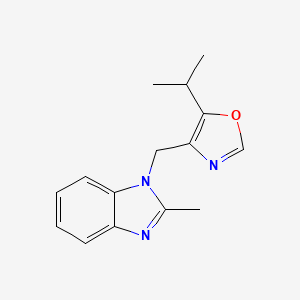 4-[(2-Methylbenzimidazol-1-yl)methyl]-5-propan-2-yl-1,3-oxazole
