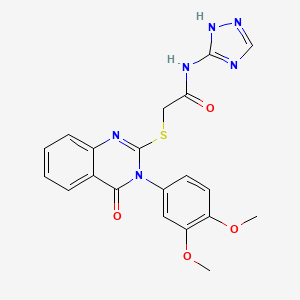 molecular formula C20H18N6O4S B2393181 2-{[3-(3,4-dimethoxyphenyl)-4-oxo-3,4-dihydroquinazolin-2-yl]sulfanyl}-N-(4H-1,2,4-triazol-3-yl)acetamide CAS No. 1116071-36-3