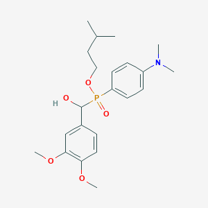molecular formula C22H32NO5P B2393203 Isopentyl ((3,4-dimethoxyphenyl)(hydroxy)methyl)(4-(dimethylamino)phenyl)phosphinate CAS No. 577769-88-1