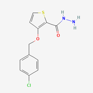 molecular formula C12H11ClN2O2S B2393210 3-[(4-Chlorobenzyl)oxy]-2-thiophenecarbohydrazide CAS No. 339009-44-8