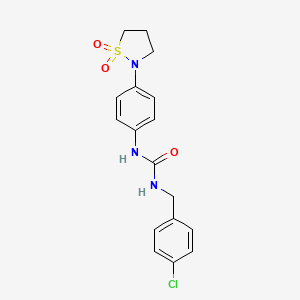 molecular formula C17H18ClN3O3S B2393236 1-(4-Chlorobenzyl)-3-(4-(1,1-dioxidoisothiazolidin-2-yl)phenyl)urea CAS No. 1203067-82-6
