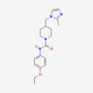 molecular formula C19H26N4O2 B2393244 N-(4-ethoxyphenyl)-4-((2-methyl-1H-imidazol-1-yl)methyl)piperidine-1-carboxamide CAS No. 1396873-28-1