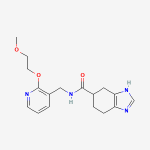 molecular formula C17H22N4O3 B2393278 N-((2-(2-methoxyethoxy)pyridin-3-yl)methyl)-4,5,6,7-tetrahydro-1H-benzo[d]imidazole-5-carboxamide CAS No. 2034451-56-2