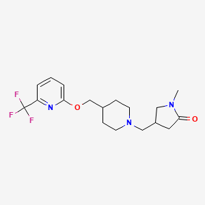 1-Methyl-4-[[4-[[6-(trifluoromethyl)pyridin-2-yl]oxymethyl]piperidin-1-yl]methyl]pyrrolidin-2-one