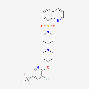 4-{[3-Chloro-5-(trifluoromethyl)pyridin-2-yl]oxy}-1'-(quinoline-8-sulfonyl)-1,4'-bipiperidine