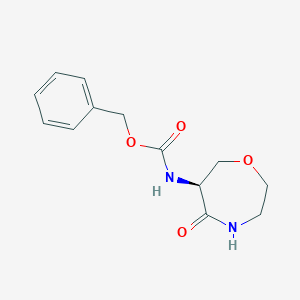 molecular formula C13H16N2O4 B2393313 Benzyl (S)-(5-oxo-1,4-oxazepan-6-YL)carbamate CAS No. 2089053-96-1