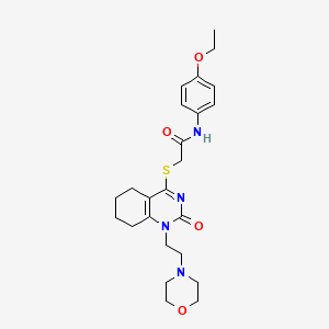molecular formula C24H32N4O4S B2393322 N-(4-ethoxyphenyl)-2-((1-(2-morpholinoethyl)-2-oxo-1,2,5,6,7,8-hexahydroquinazolin-4-yl)thio)acetamide CAS No. 898460-86-1