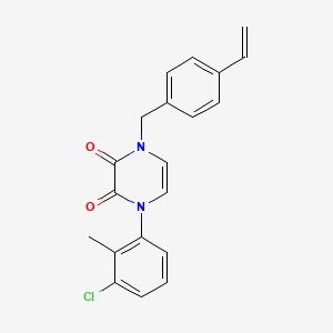 1-(3-Chloro-2-methylphenyl)-4-[(4-ethenylphenyl)methyl]pyrazine-2,3-dione