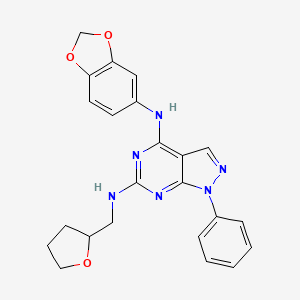 N~4~-(1,3-benzodioxol-5-yl)-1-phenyl-N~6~-(tetrahydrofuran-2-ylmethyl)-1H-pyrazolo[3,4-d]pyrimidine-4,6-diamine