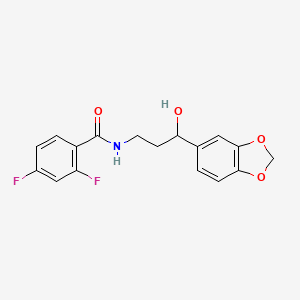 molecular formula C17H15F2NO4 B2393339 N-(3-(benzo[d][1,3]dioxol-5-yl)-3-hydroxypropyl)-2,4-difluorobenzamide CAS No. 1421508-27-1