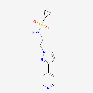 molecular formula C13H16N4O2S B2393342 N-(2-(3-(pyridin-4-yl)-1H-pyrazol-1-yl)ethyl)cyclopropanesulfonamide CAS No. 1448036-65-4