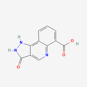 molecular formula C11H7N3O3 B2393362 3-oxo-2,3-dihydro-1H-pyrazolo[4,3-c]quinoline-6-carboxylic acid CAS No. 1235659-45-6