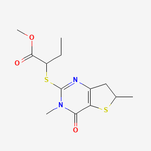 Methyl 2-((3,6-dimethyl-4-oxo-3,4,6,7-tetrahydrothieno[3,2-d]pyrimidin-2-yl)thio)butanoate