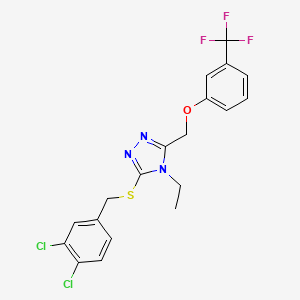 3-[(3,4-dichlorobenzyl)sulfanyl]-4-ethyl-5-{[3-(trifluoromethyl)phenoxy]methyl}-4H-1,2,4-triazole
