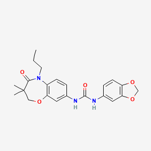 1-(Benzo[d][1,3]dioxol-5-yl)-3-(3,3-dimethyl-4-oxo-5-propyl-2,3,4,5-tetrahydrobenzo[b][1,4]oxazepin-8-yl)urea