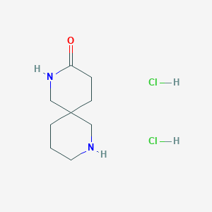 molecular formula C9H18Cl2N2O B2393391 2,8-Diazaspiro[5.5]undecan-3-one dihydrochloride CAS No. 1609409-15-5