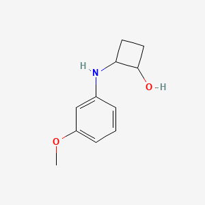 molecular formula C11H15NO2 B2393393 2-[(3-Methoxyphenyl)amino]cyclobutan-1-ol CAS No. 2196218-33-2
