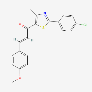 molecular formula C20H16ClNO2S B2393396 (E)-1-[2-(4-chlorophenyl)-4-methyl-1,3-thiazol-5-yl]-3-(4-methoxyphenyl)-2-propen-1-one CAS No. 1164520-79-9