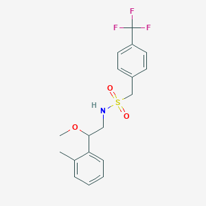 molecular formula C18H20F3NO3S B2393406 N-[2-METHOXY-2-(2-METHYLPHENYL)ETHYL]-1-[4-(TRIFLUOROMETHYL)PHENYL]METHANESULFONAMIDE CAS No. 1798038-45-5