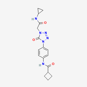 molecular formula C17H20N6O3 B2393410 N-(4-(4-(2-(cyclopropylamino)-2-oxoethyl)-5-oxo-4,5-dihydro-1H-tetrazol-1-yl)phenyl)cyclobutanecarboxamide CAS No. 1396848-96-6