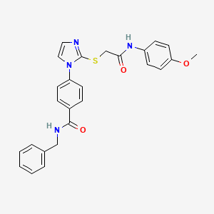 N-benzyl-4-(2-((2-((4-methoxyphenyl)amino)-2-oxoethyl)thio)-1H-imidazol-1-yl)benzamide