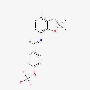 N-{(E)-[4-(trifluoromethoxy)phenyl]methylidene}-N-(2,2,4-trimethyl-2,3-dihydro-1-benzofuran-7-yl)amine