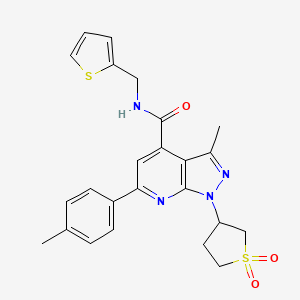 1-(1,1-dioxidotetrahydrothiophen-3-yl)-3-methyl-N-(thiophen-2-ylmethyl)-6-(p-tolyl)-1H-pyrazolo[3,4-b]pyridine-4-carboxamide
