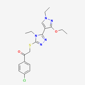 1-(4-chlorophenyl)-2-((5-(3-ethoxy-1-ethyl-1H-pyrazol-4-yl)-4-ethyl-4H-1,2,4-triazol-3-yl)thio)ethanone