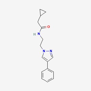 2-cyclopropyl-N-(2-(4-phenyl-1H-pyrazol-1-yl)ethyl)acetamide