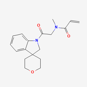 N-Methyl-N-(2-oxo-2-spiro[2H-indole-3,4'-oxane]-1-ylethyl)prop-2-enamide