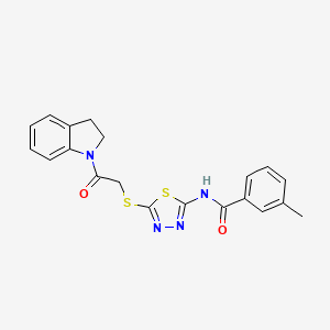N-(5-{[2-(2,3-dihydro-1H-indol-1-yl)-2-oxoethyl]sulfanyl}-1,3,4-thiadiazol-2-yl)-3-methylbenzamide