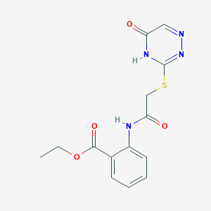 Ethyl 2-({[(5-oxo-4,5-dihydro-1,2,4-triazin-3-yl)sulfanyl]acetyl}amino)benzoate