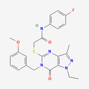 2-((1-ethyl-6-(3-methoxybenzyl)-3-methyl-7-oxo-6,7-dihydro-1H-pyrazolo[4,3-d]pyrimidin-5-yl)thio)-N-(4-fluorophenyl)acetamide