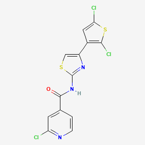 molecular formula C13H6Cl3N3OS2 B2393494 2-chloro-N-[4-(2,5-dichlorothiophen-3-yl)-1,3-thiazol-2-yl]pyridine-4-carboxamide CAS No. 1043376-50-6
