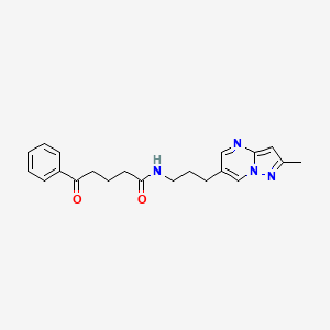 molecular formula C21H24N4O2 B2393497 N-(3-(2-methylpyrazolo[1,5-a]pyrimidin-6-yl)propyl)-5-oxo-5-phenylpentanamide CAS No. 1797710-64-5