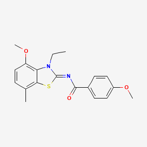 molecular formula C19H20N2O3S B2393516 N-(3-ethyl-4-methoxy-7-methyl-1,3-benzothiazol-2-ylidene)-4-methoxybenzamide CAS No. 868369-19-1