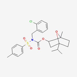 molecular formula C25H30ClNO5S B2393534 4-isopropyl-1-methyl-7-oxabicyclo[2.2.1]hept-2-yl N-(2-chlorobenzyl)-N-[(4-methylphenyl)sulfonyl]carbamate CAS No. 1005035-27-7