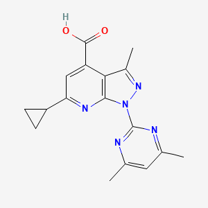 molecular formula C17H17N5O2 B2393537 6-cyclopropyl-1-(4,6-dimethylpyrimidin-2-yl)-3-methyl-1H-pyrazolo[3,4-b]pyridine-4-carboxylic acid CAS No. 1223386-87-5