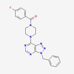(4-(3-benzyl-3H-[1,2,3]triazolo[4,5-d]pyrimidin-7-yl)piperazin-1-yl)(4-fluorophenyl)methanone