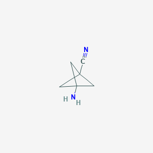 molecular formula C6H8N2 B2393539 3-Aminobicyclo[1.1.1]pentane-1-carbonitrile CAS No. 1936643-30-9