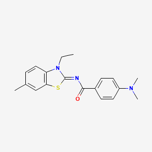 4-(dimethylamino)-N-(3-ethyl-6-methyl-1,3-benzothiazol-2-ylidene)benzamide