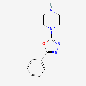 molecular formula C12H14N4O B2393545 1-(5-Phenyl-1,3,4-oxadiazol-2-YL)piperazine CAS No. 923107-38-4
