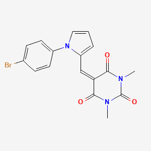 molecular formula C17H14BrN3O3 B2393548 5-{[1-(4-bromophenyl)-1H-pyrrol-2-yl]methylene}-1,3-dimethyl-2,4,6(1H,3H,5H)-pyrimidinetrione CAS No. 428458-95-1