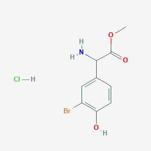 molecular formula C9H11BrClNO3 B2393550 Methyl 2-amino-2-(3-bromo-4-hydroxyphenyl)acetate hydrochloride CAS No. 2137488-94-7