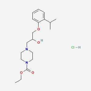 molecular formula C19H31ClN2O4 B2393552 Ethyl 4-(2-hydroxy-3-(2-isopropylphenoxy)propyl)piperazine-1-carboxylate hydrochloride CAS No. 1052527-66-8
