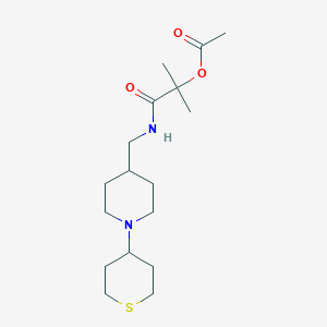 2-methyl-1-oxo-1-(((1-(tetrahydro-2H-thiopyran-4-yl)piperidin-4-yl)methyl)amino)propan-2-yl acetate