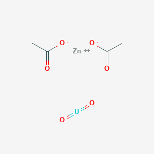 molecular formula C4H6O6U.Zn B239358 Zinc bis(acetato-O)dioxouranate CAS No. 10138-94-0