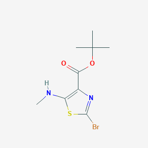 molecular formula C9H13BrN2O2S B2393590 Tert-butyl 2-bromo-5-(methylamino)-1,3-thiazole-4-carboxylate CAS No. 2248345-63-1