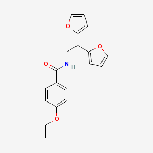 molecular formula C19H19NO4 B2393609 N-[2,2-bis(furan-2-yl)ethyl]-4-ethoxybenzamide CAS No. 2319839-96-6